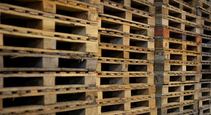 Stacks of pallets